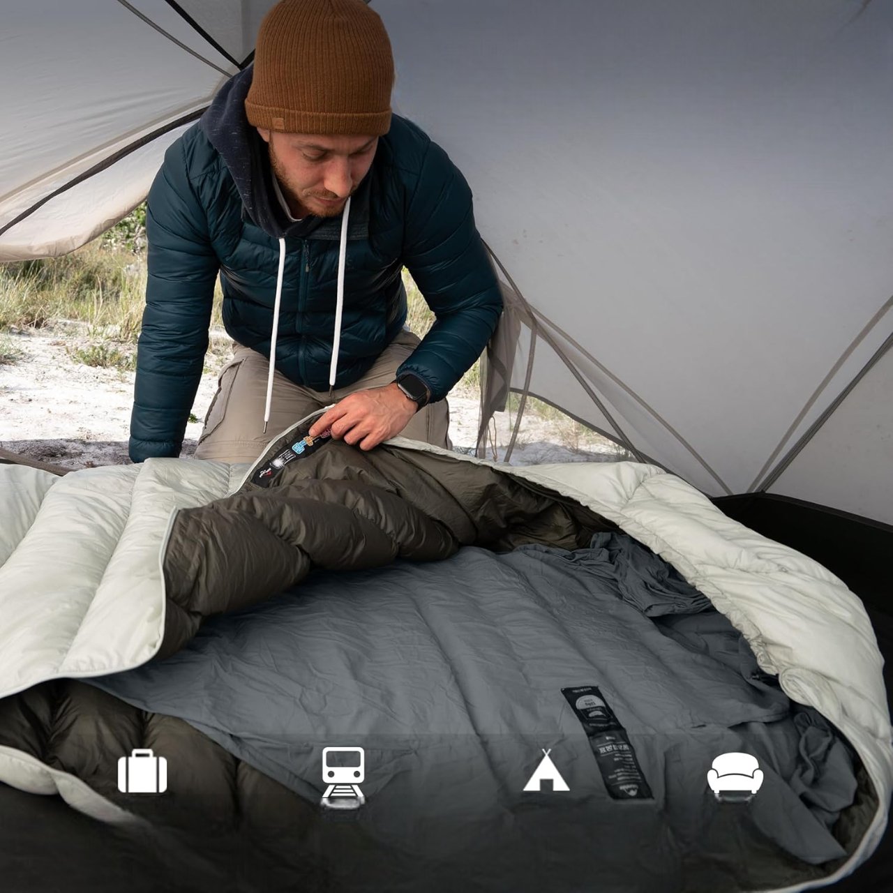 Sac de Couchage - ThermalSleepingBag™ - Gris - Fred Adventure